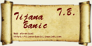 Tijana Banić vizit kartica